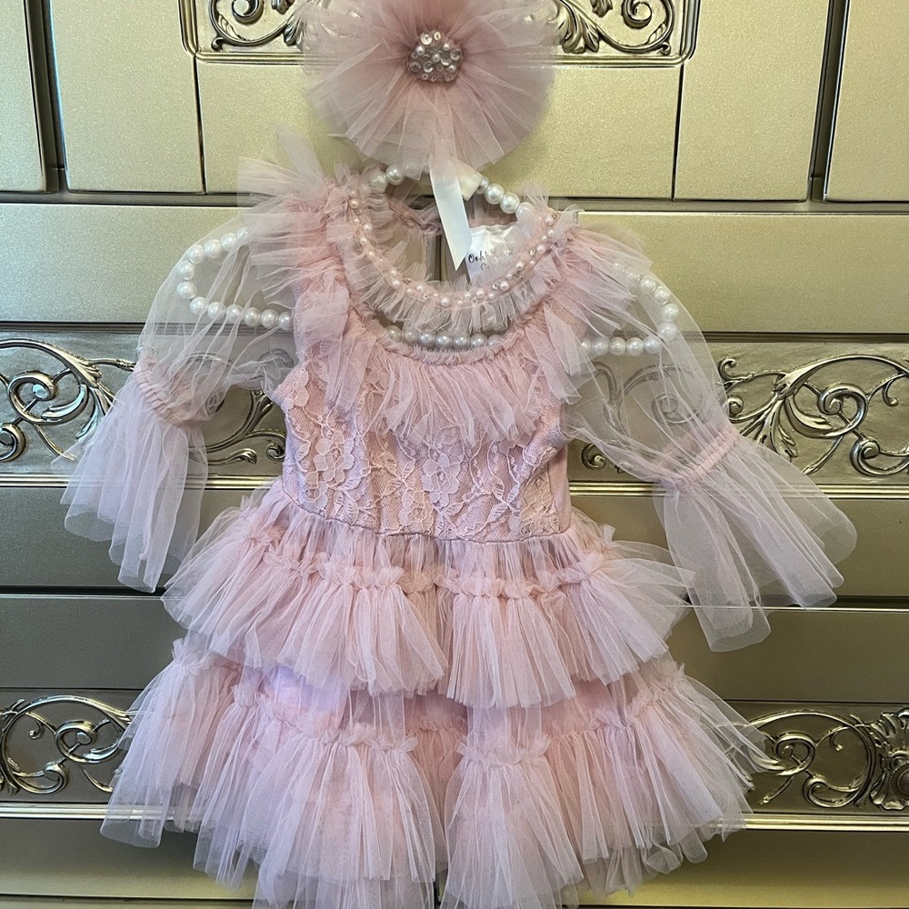 Ooh la la couture baby girl dress EUC